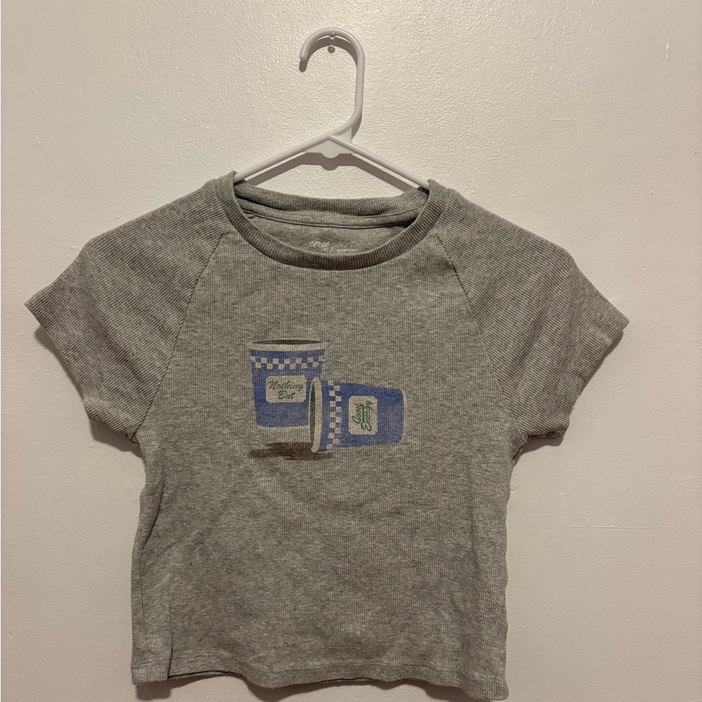 Aerie Gray Short Sleeve Tee with Graphic